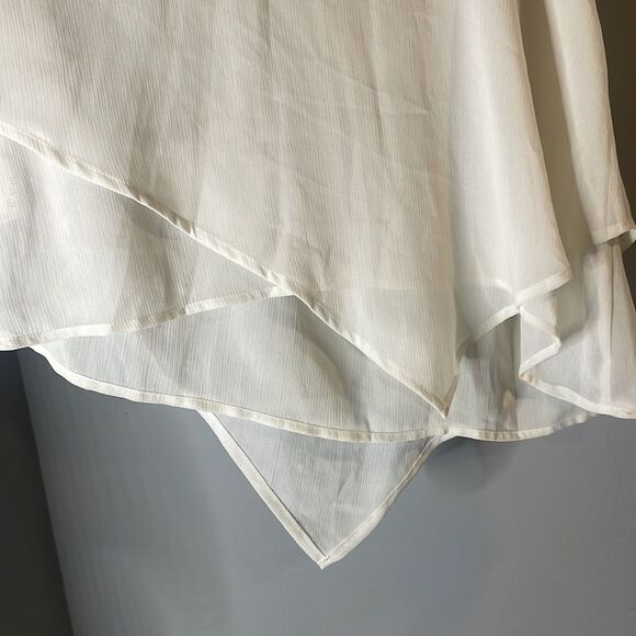 Embroidered Off-White Flowy Tank Top - Picture 9 of 12